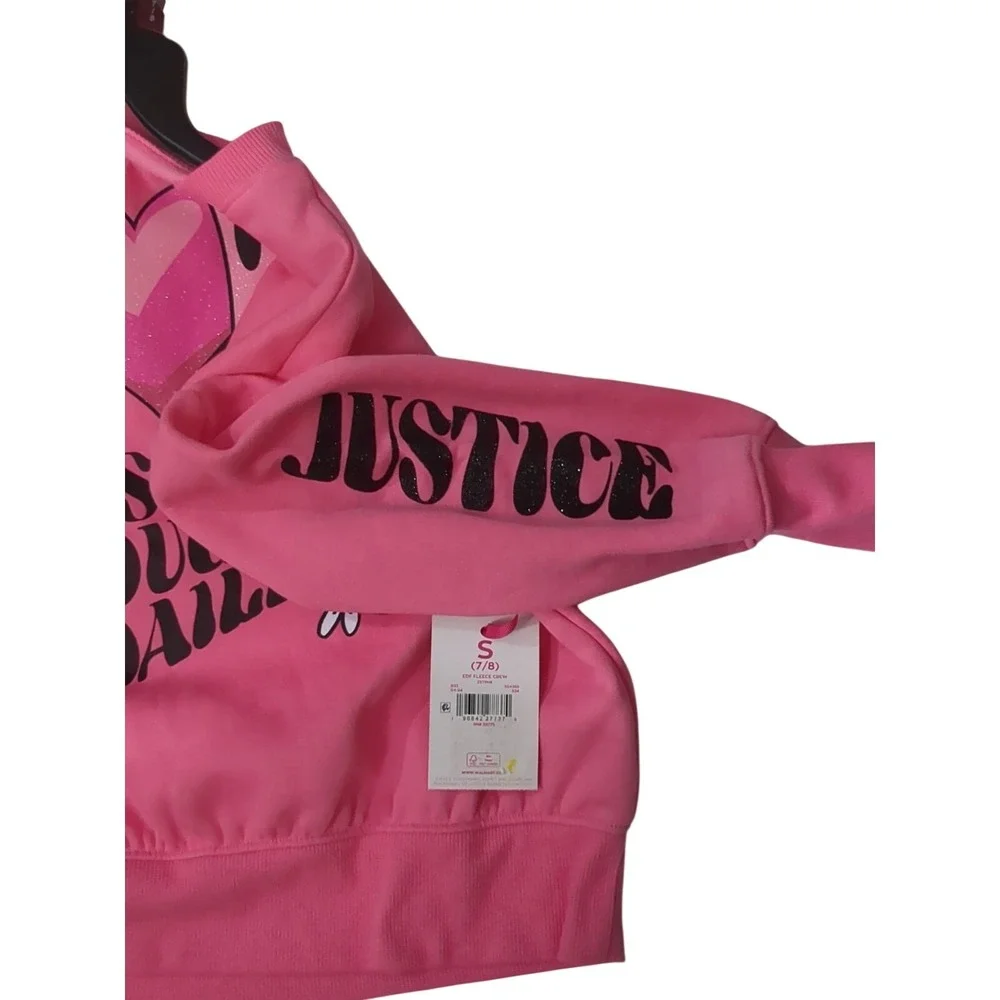 Nwt Justice‎ Girls Bubble Pink Fleece Sweatshirt Size S 